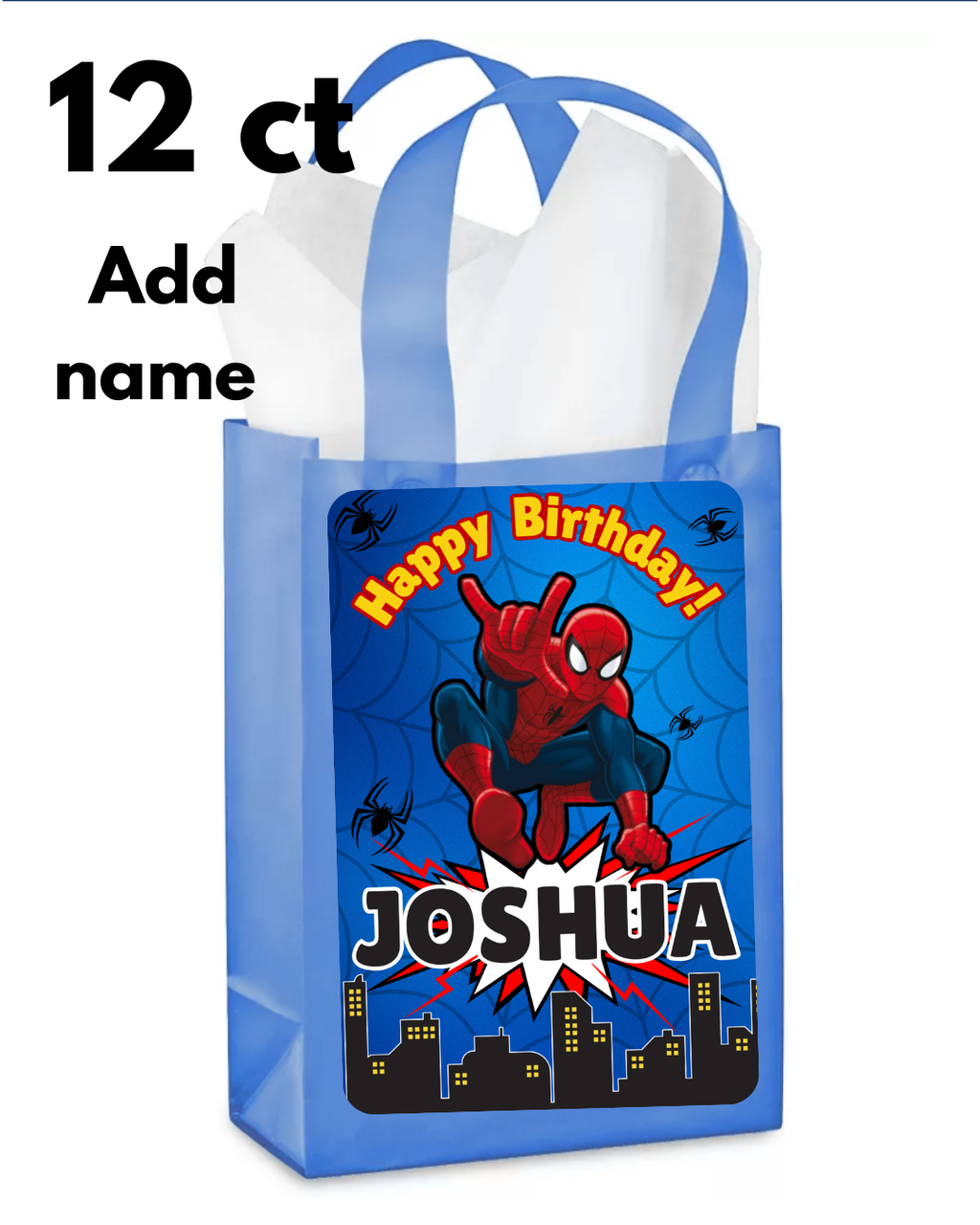 Customize Spiderman goodie bags 12ct
